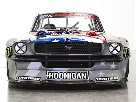 The whole package sits on 18-inch three-piece wheels by fifteen52 wrapped in Pirelli Trofeo R tires measuring 295/30, with a special compound designed for Ken Block. The Hoonicorn Mustang was on ...
